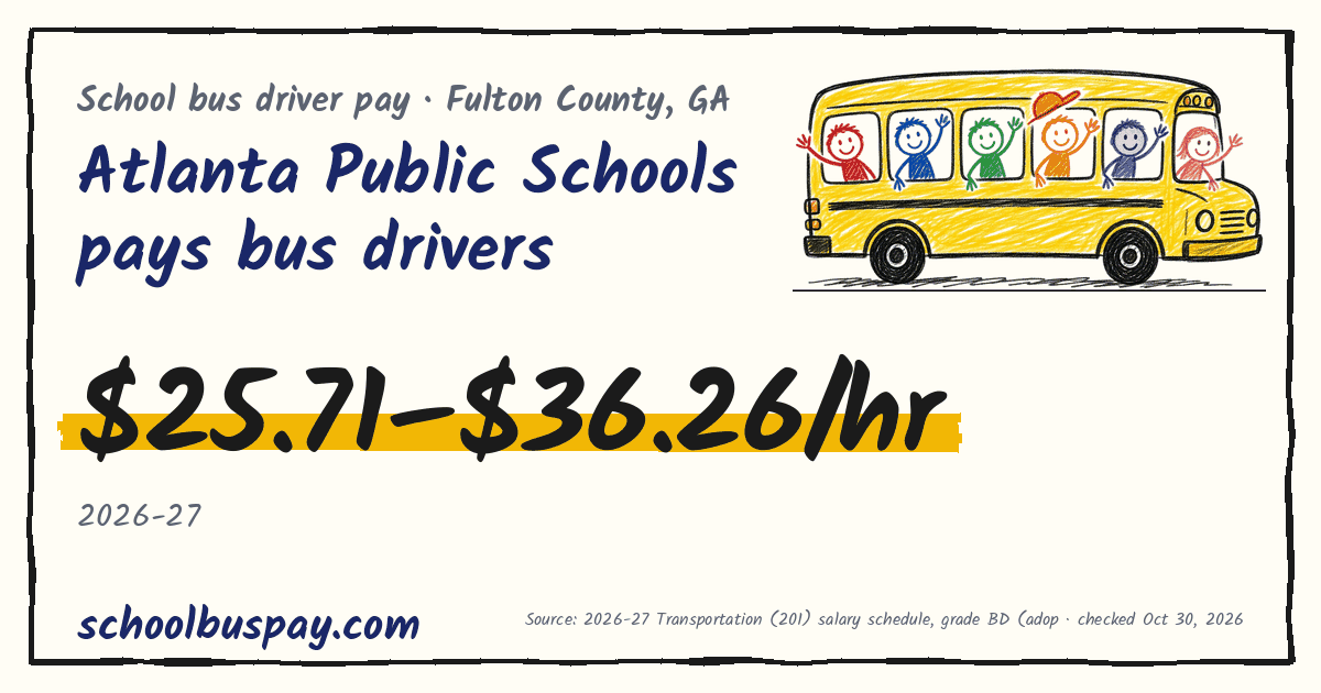 Atlanta Public Schools pays bus drivers $25.71–$36.26/hr — schoolbuspay.com