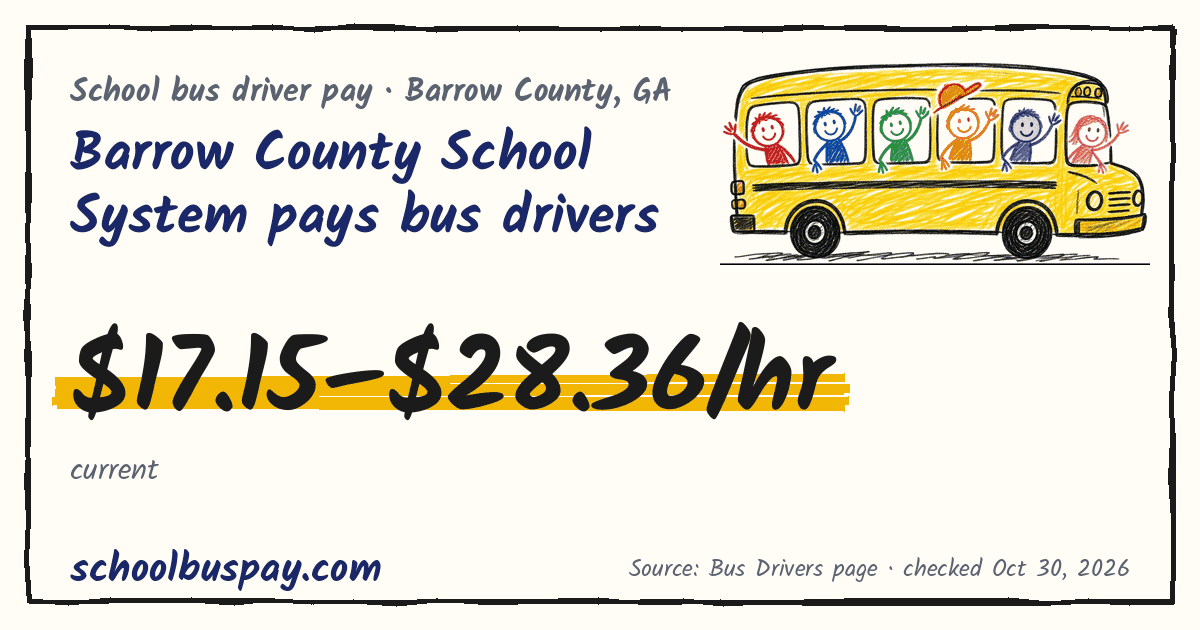 Barrow County School System pays bus drivers $17.15–$28.36/hr — schoolbuspay.com