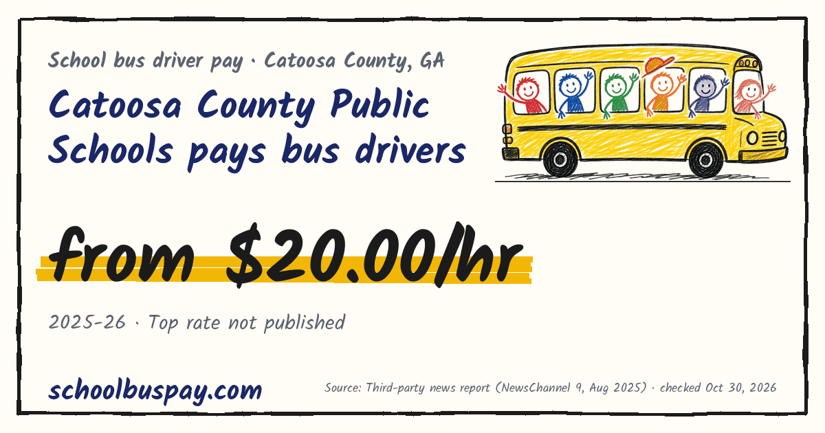 Catoosa County Public Schools pays bus drivers from $20.00/hr — schoolbuspay.com