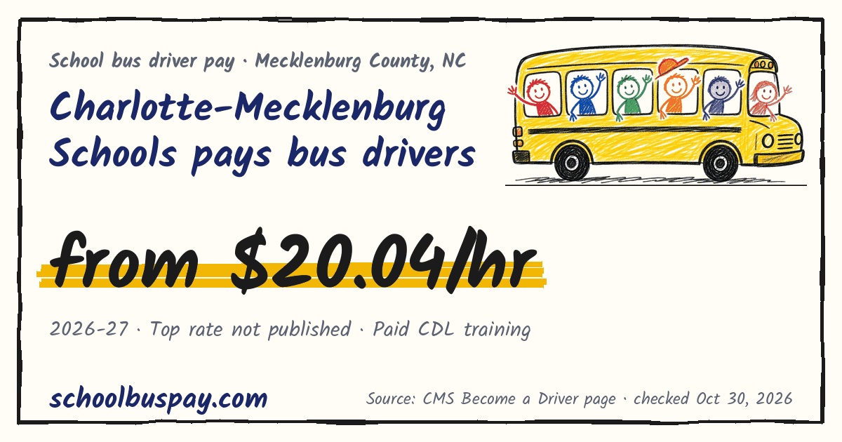 Charlotte-Mecklenburg Schools pays bus drivers from $20.04/hr — schoolbuspay.com