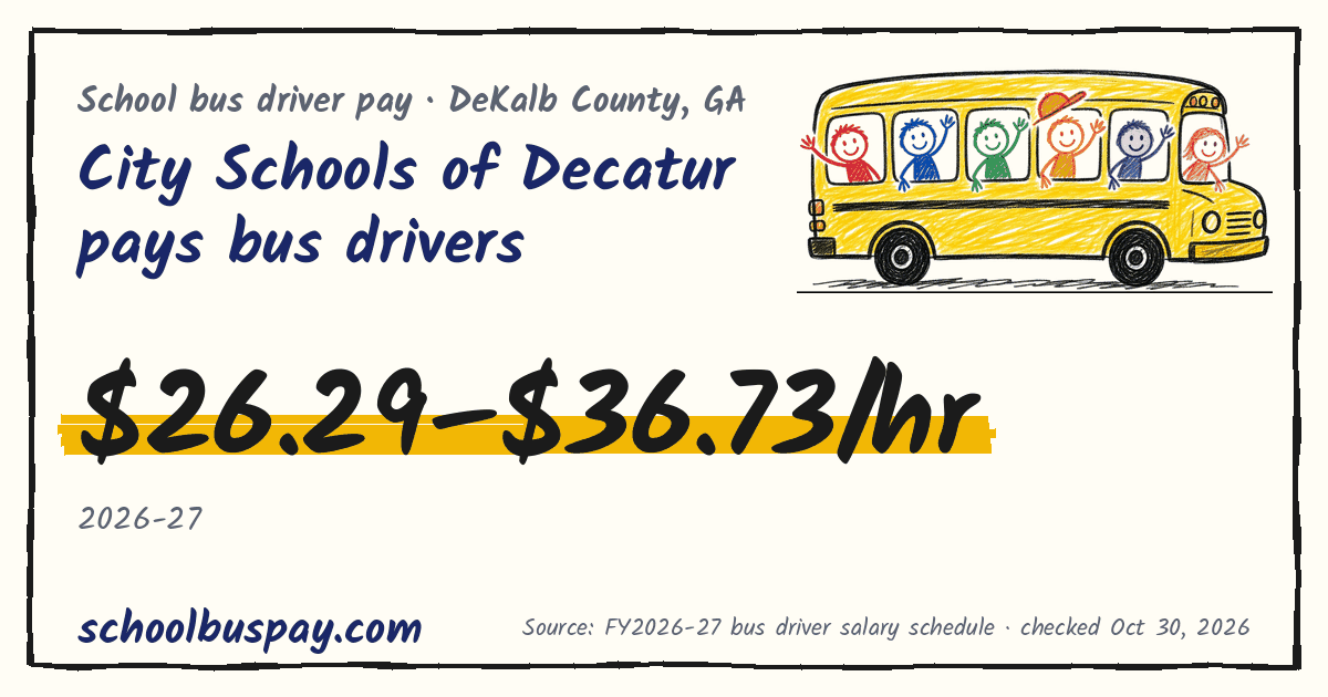 City Schools of Decatur pays bus drivers $26.29–$36.73/hr — schoolbuspay.com