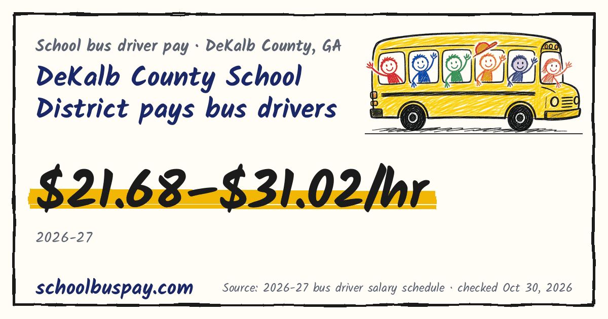 DeKalb County School District pays bus drivers $21.68–$31.02/hr — schoolbuspay.com