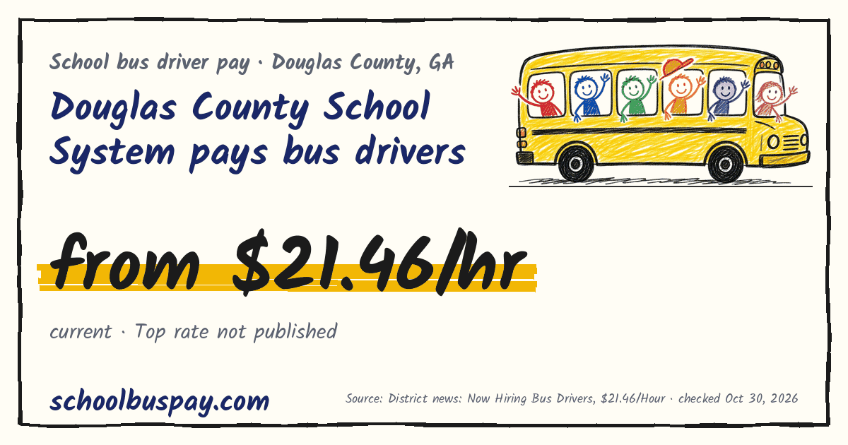 Douglas County School System pays bus drivers from $21.46/hr — schoolbuspay.com