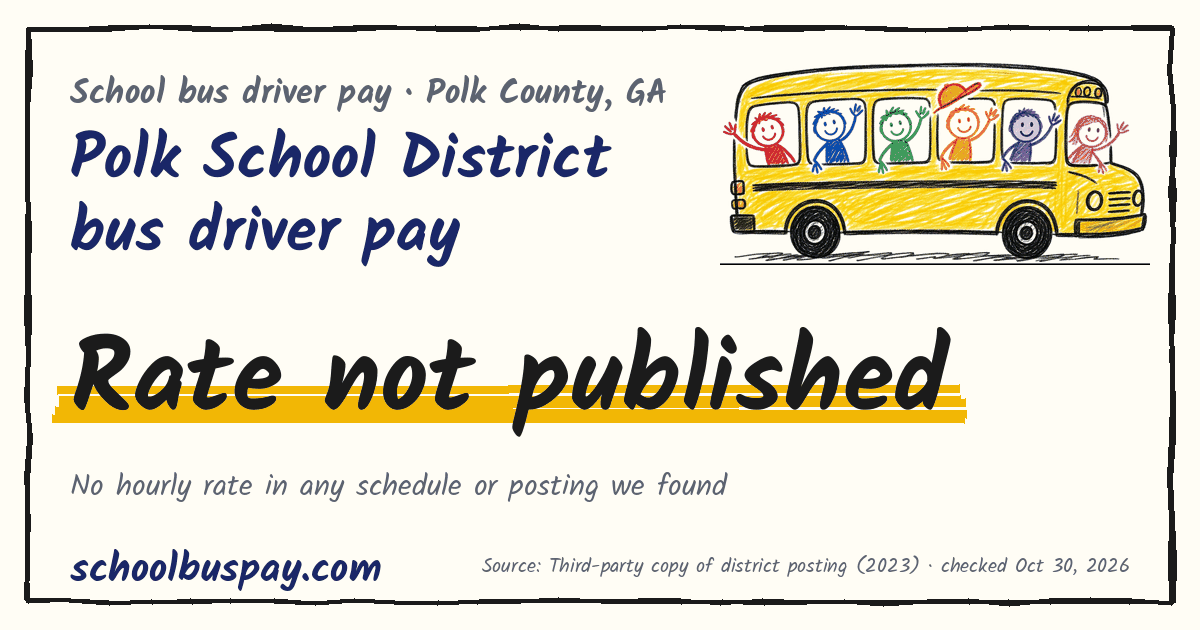 Polk School District bus driver pay Rate not published — schoolbuspay.com