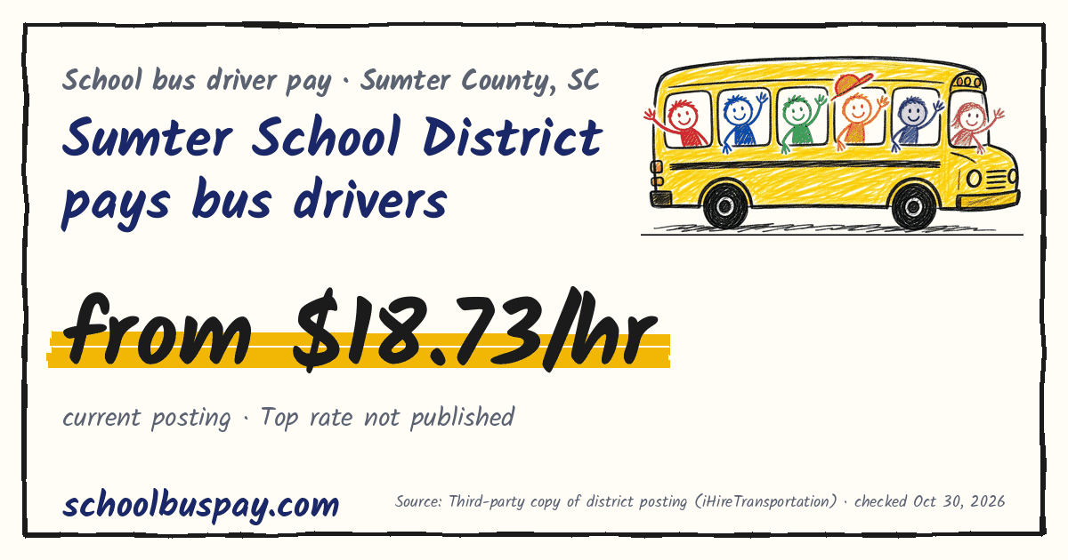 Sumter School District pays bus drivers from $18.73/hr — schoolbuspay.com
